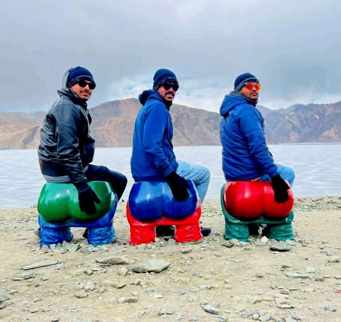 Relaxing seats with a view of Pangong Lake