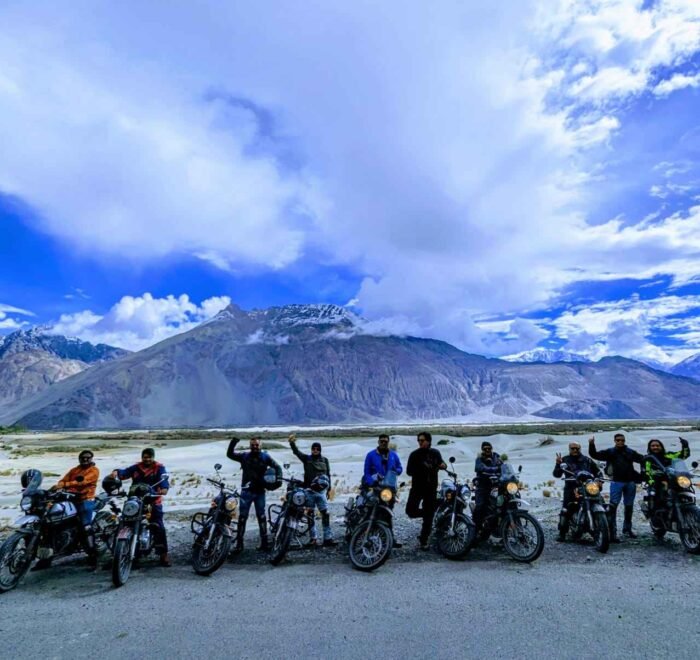 Group of bike riders at Magnetic Hill.