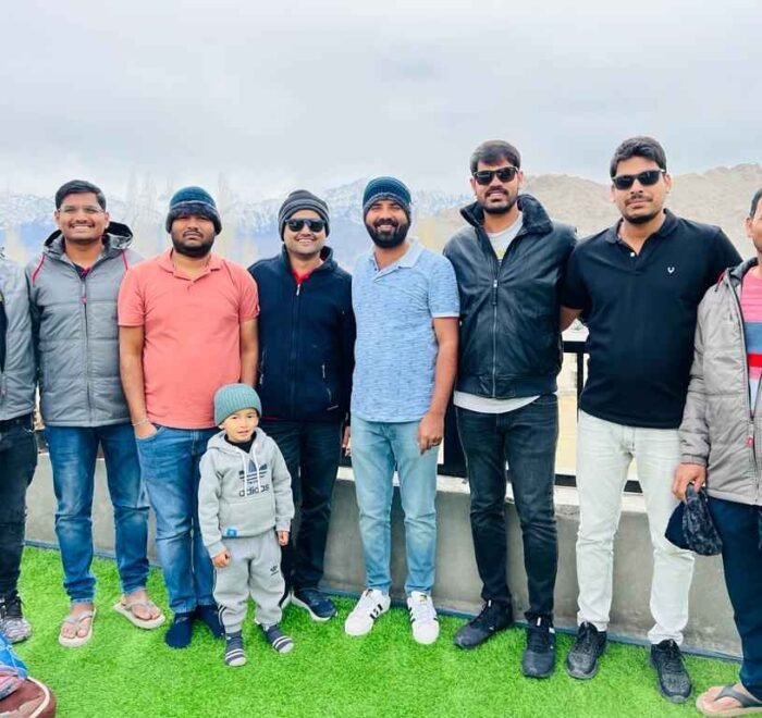 Group tour exploring the scenic beauty of Ladakh.