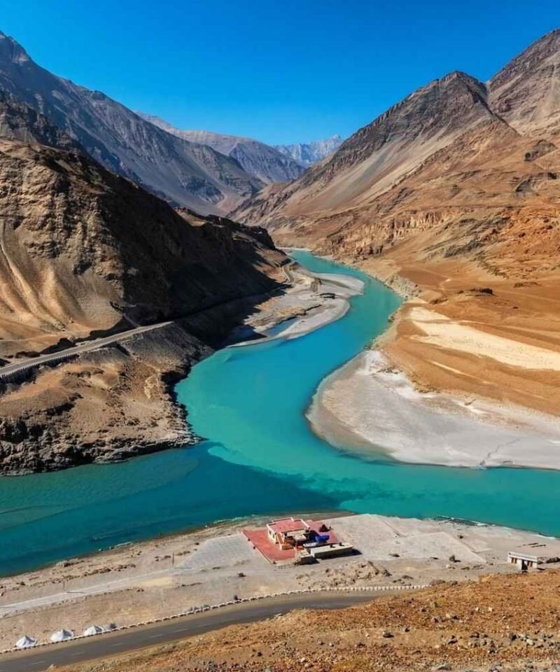 Ladakh Tour Package - Aerial view of Ladakh Sangam View point